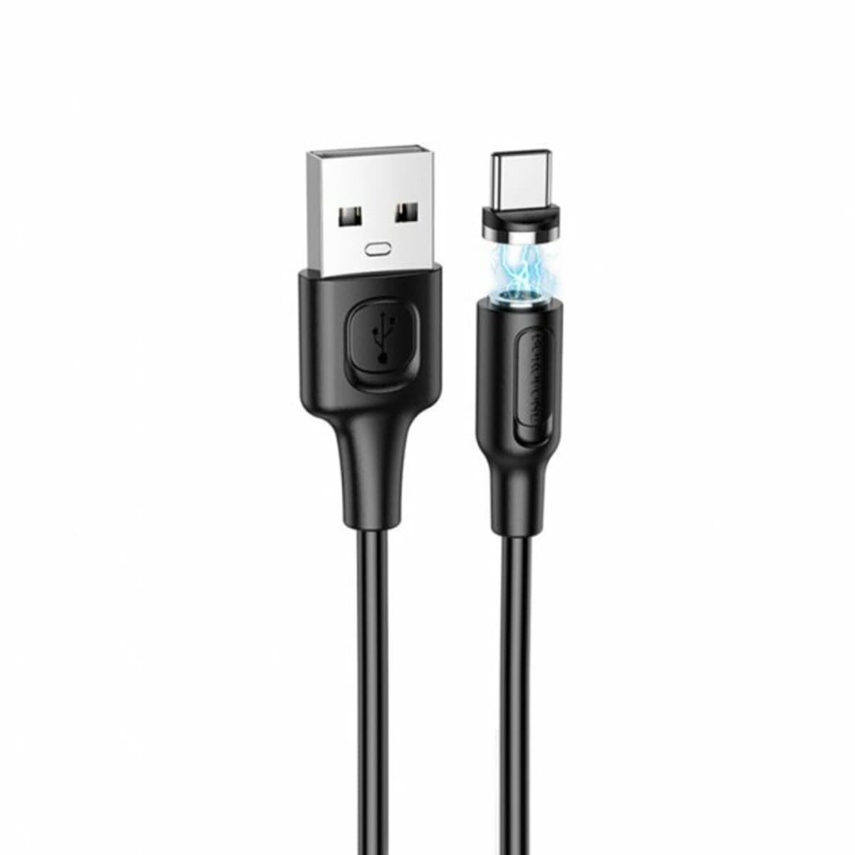 Кабель BOROFONE BX41 USB to Type-C 2.4A 1m PVC connectors magnetic Black (BX41CB)
