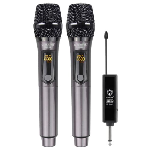 Бездротова караоке система G-Mark X220U 2 динамічні мікрофони 18650 Grey (677066)