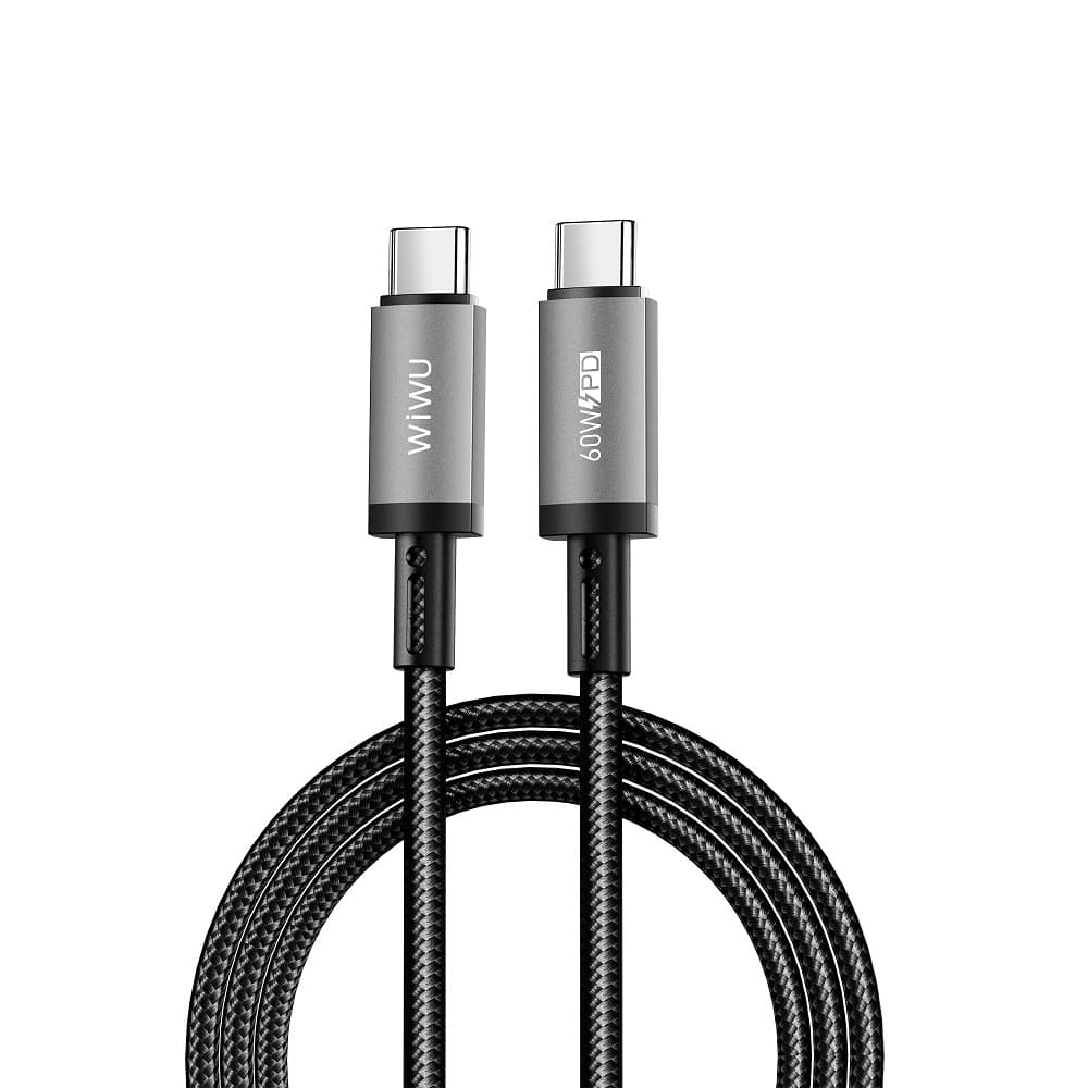 Кабель WIWU Wi-C057 60W Titanlink Series Charging Cable Type-C to Type-C 1m Black