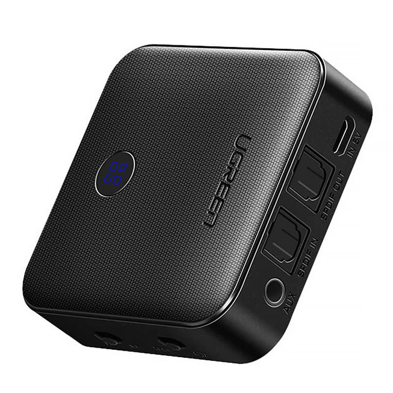 Bluetooth приемник передатчик транслятор UGREEN CM144 Aptx HD 5.0 LY 3.5 + optical fiber Black (70158)