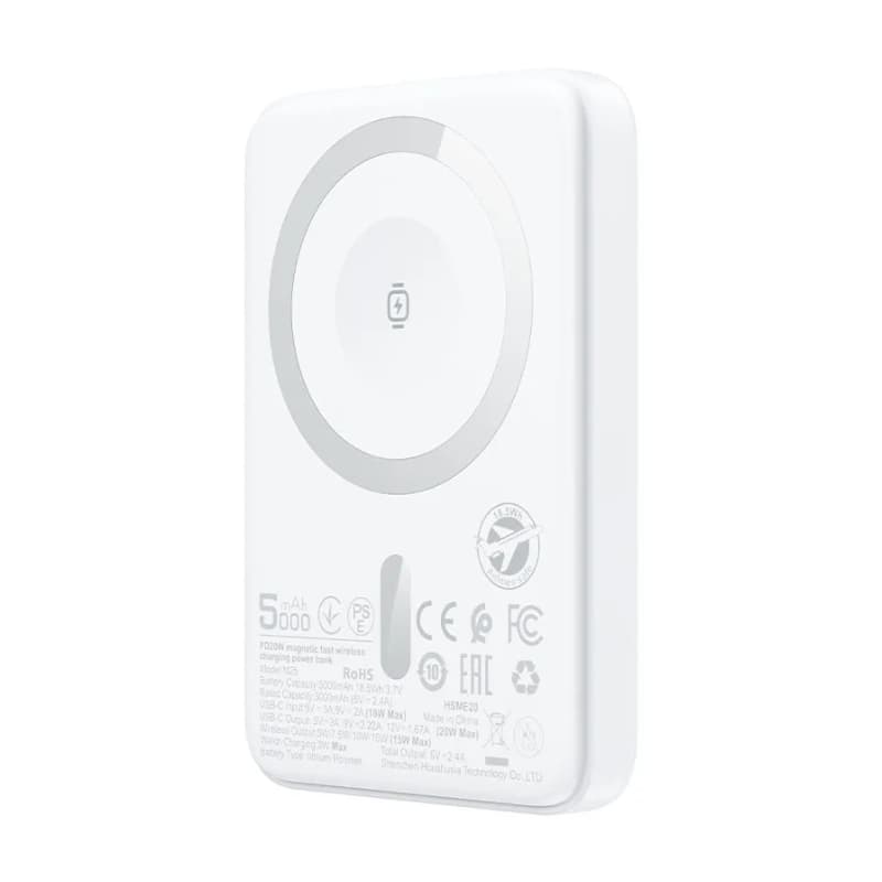 Powerbank павербанк УМБ ACEFAST M25-5000 PD20W magnetic fast wireless charging White
