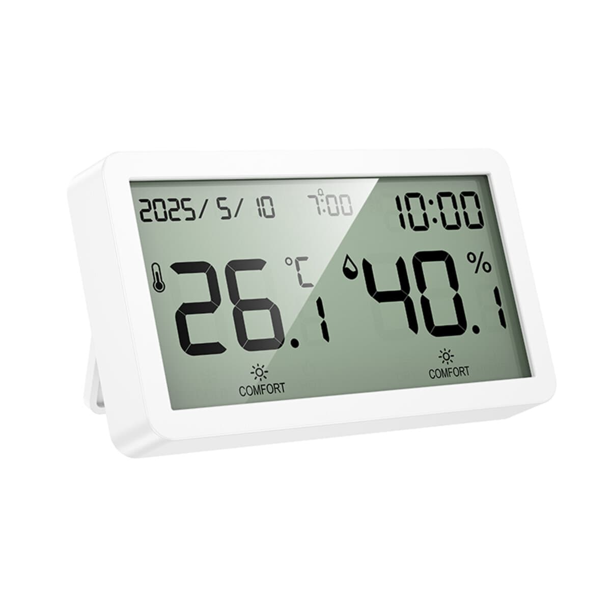 Термометр гигрометр с часами и будильником HOCO HX42 indoor electronic alarm clock 2xAAA White