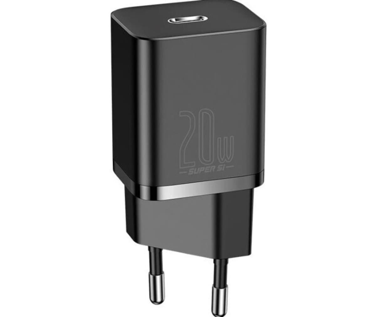 Зарядний пристрій Baseus Super Si Quick Charger 1xType-C 20W 3.1A EU Black (CCSUP-B01)
