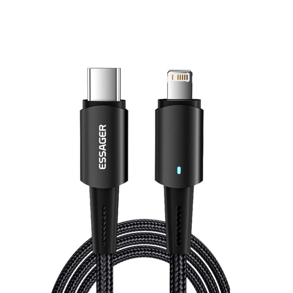 Кабель ESSAGER Fast Charging USB to Lightning C 0.5m 20W Black (EXCTL-CGB01)