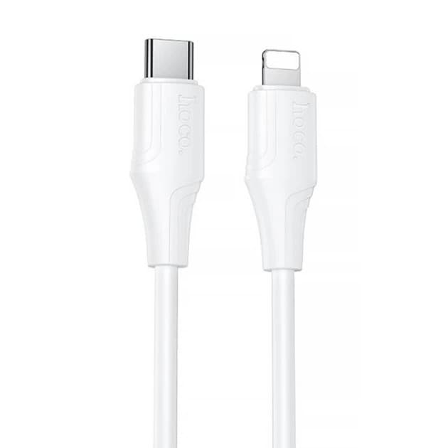 Кабель HOCO X124 Bien 1m 2.4A silicone charging data cable Type-C to Lightning White