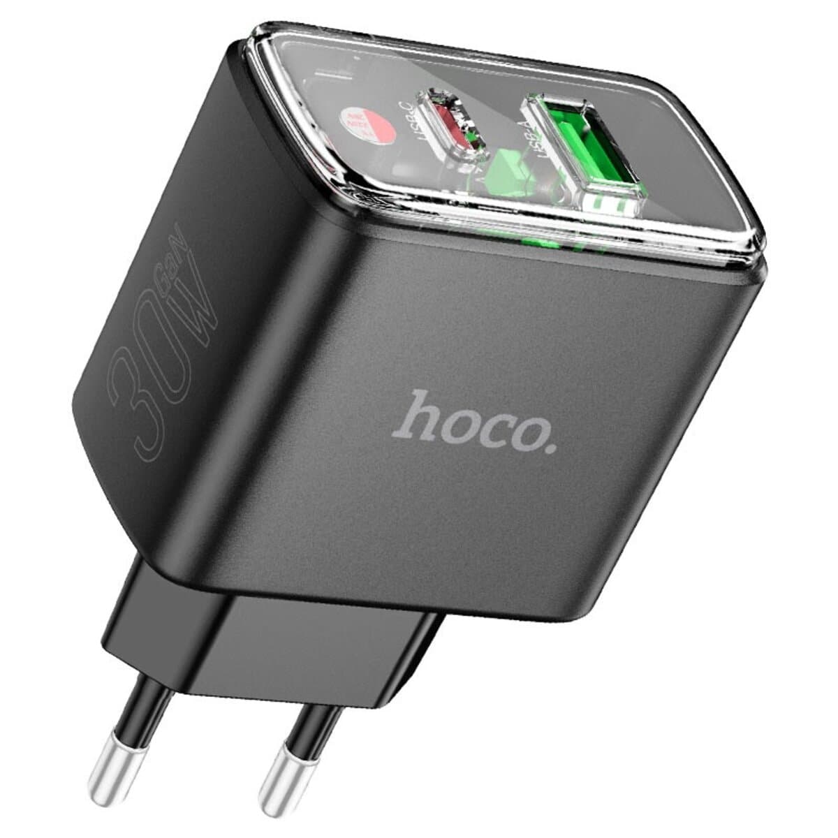 Зарядний пристрій HOCO CS42A Smart PD30W+QC3.0 charger EU Black