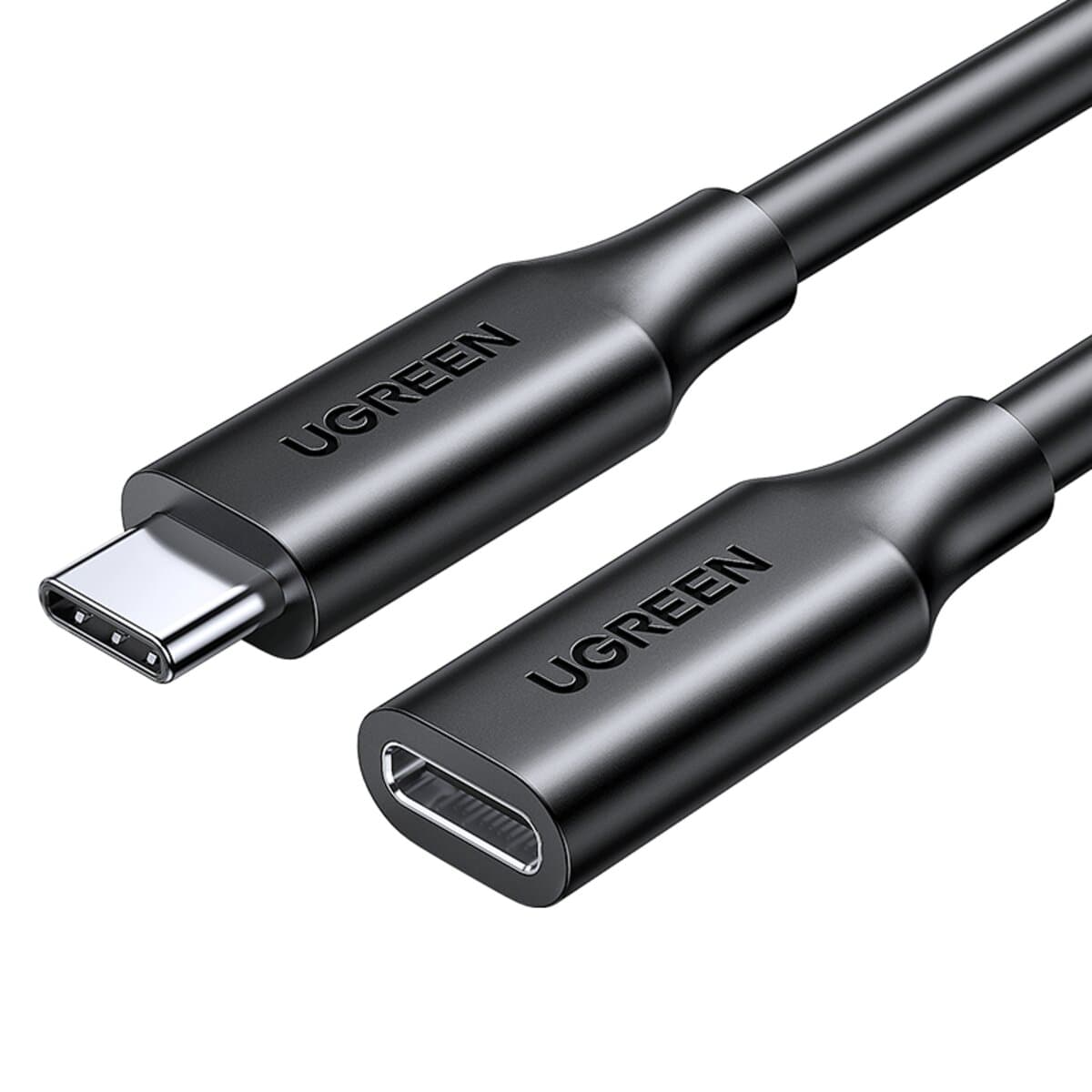 Кабель подовжувач UGREEN US353 Type-C to Type-C Gen2 5A Extension Cable 1m Black (UGR-10387)