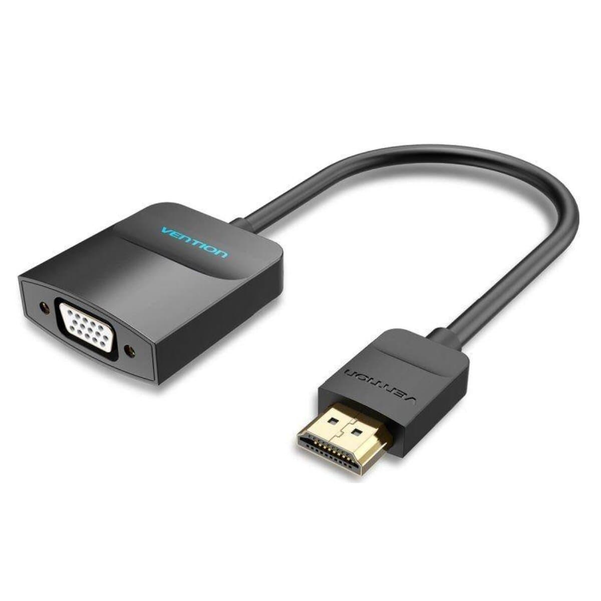 Перехідник адаптер Vention HDMI to VGA Converter with Female Micro-USB і Audio Port 0.15m Black (42161)
