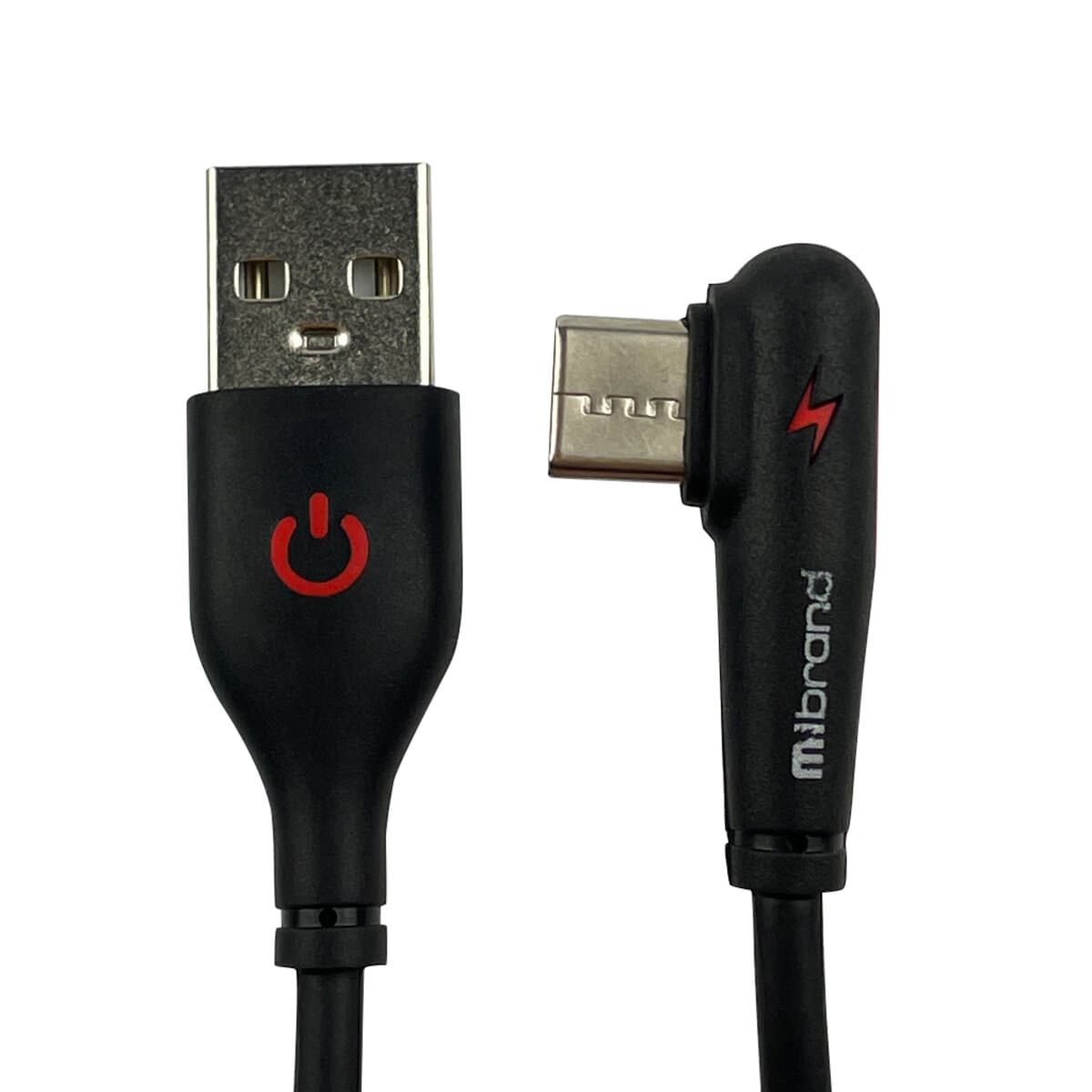 Кабель Mibrand MI-11 Two Colour Elbow Charging Line USB to Type-C 2A 1m Black (MIDC/11TB)