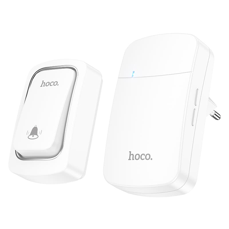 Дверний дзвінок у розетку HOCO HI26 self-powered wireless doorbell EU White