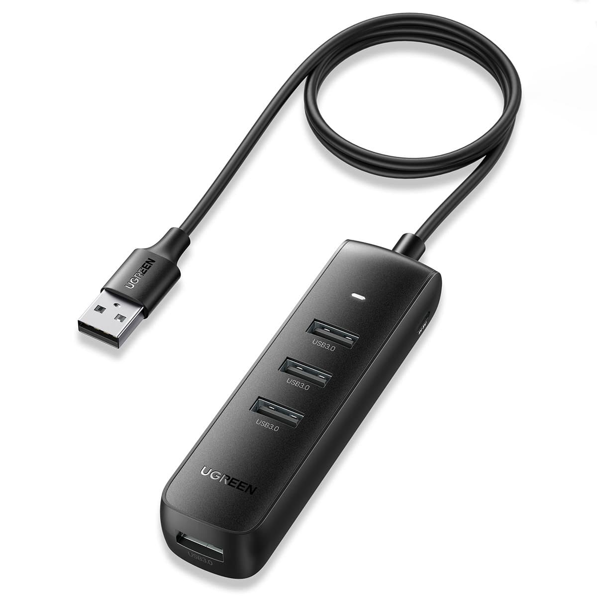 USB-хаб UGREEN CM416 USB 3.2 Type A to 4xUSB3.2 Активний 1м Black (80657)