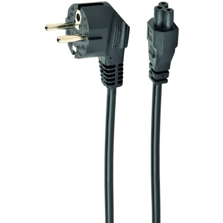Кабель живлення Cablexpert VDE 220V 0.5м 3*0.75мм CEE7/7 to C5 Schuko Black (PC-186-ML12-0.5M)
