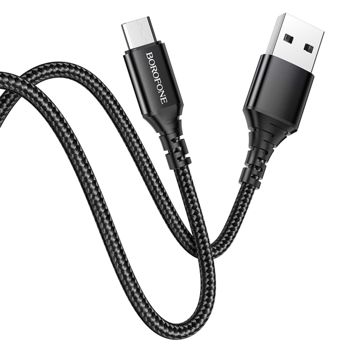 Кабель BOROFONE BX54 Ultra bright USB to Micro-USB 1m 2.4A Black