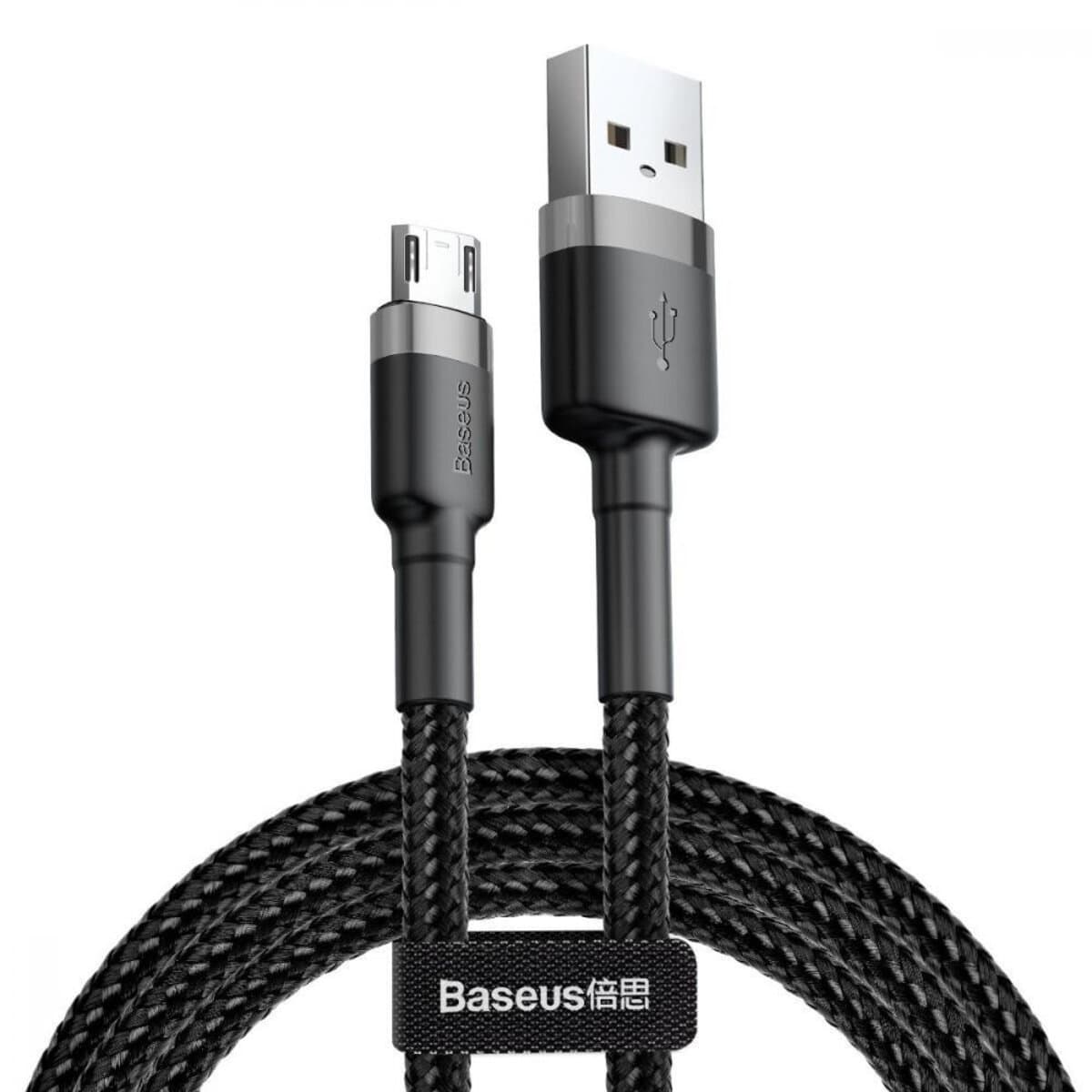 Кабель Baseus Cafule Cable USB to Micro-USB 2.4A 1m Black-Grey (CAMKLF-BG1)