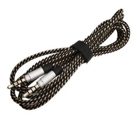 Кабель B00658 AUX Audio TRRS 3.5 мм MM 1.5м Капронове оплетення Black