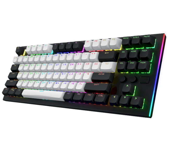 Дротова ігрова механічна клавіатура HATOR Gravity TKL USB RGB Black-White (HTK560UA)