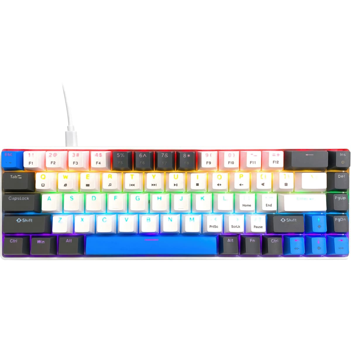 Провідная ігрова клавіатура Media-Tech MT1259 RED CORE MX60 Anti-Ghosting 68кл PC/Mac механічна White (MT1259)