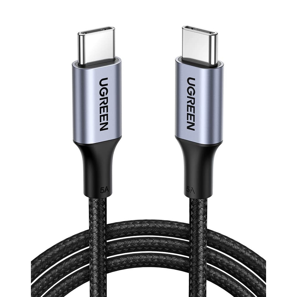 Кабель UGREEN US316 USB 2.0 Type-C to Type-C M-M 2 м 20V 5A 100W Alu Case with Braid Black (70429)
