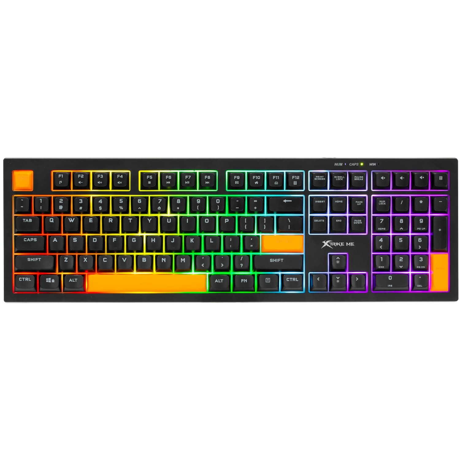 Провідна ігрова клавіатура XTRIKE ME KB-512 UA 108кл Silent switch LED USB Black (KB-512BKUA)