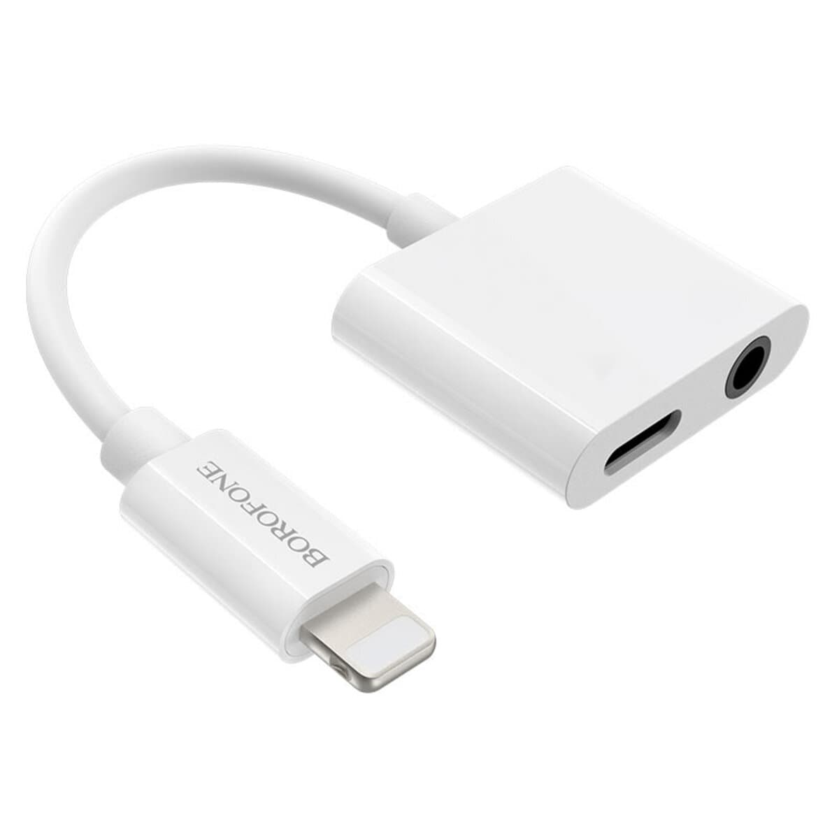 Аудіо конвертер адаптер BOROFONE BV12 Lightning to 3.5 Digital Audio Converter White (BV12W)