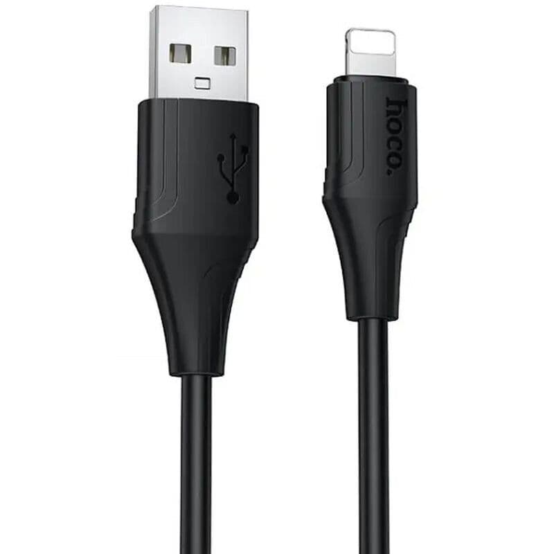 Кабель HOCO X124 Bien 1m 2.4A silicone charging data cable USB to Lightning Black