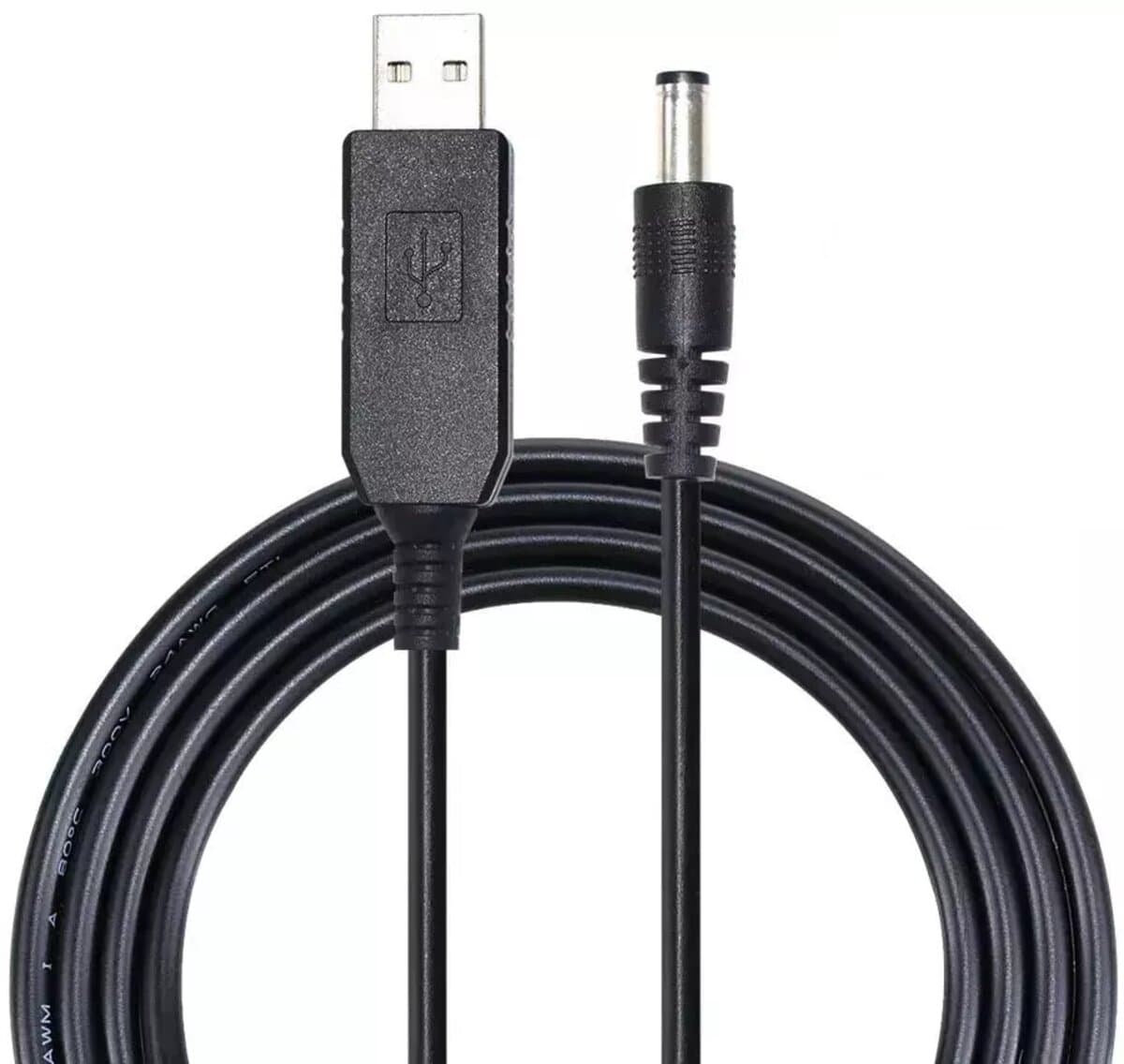Кабель перетворювач для живлення роутера USB to DC 5V-9V 1m Black (USBDC59)