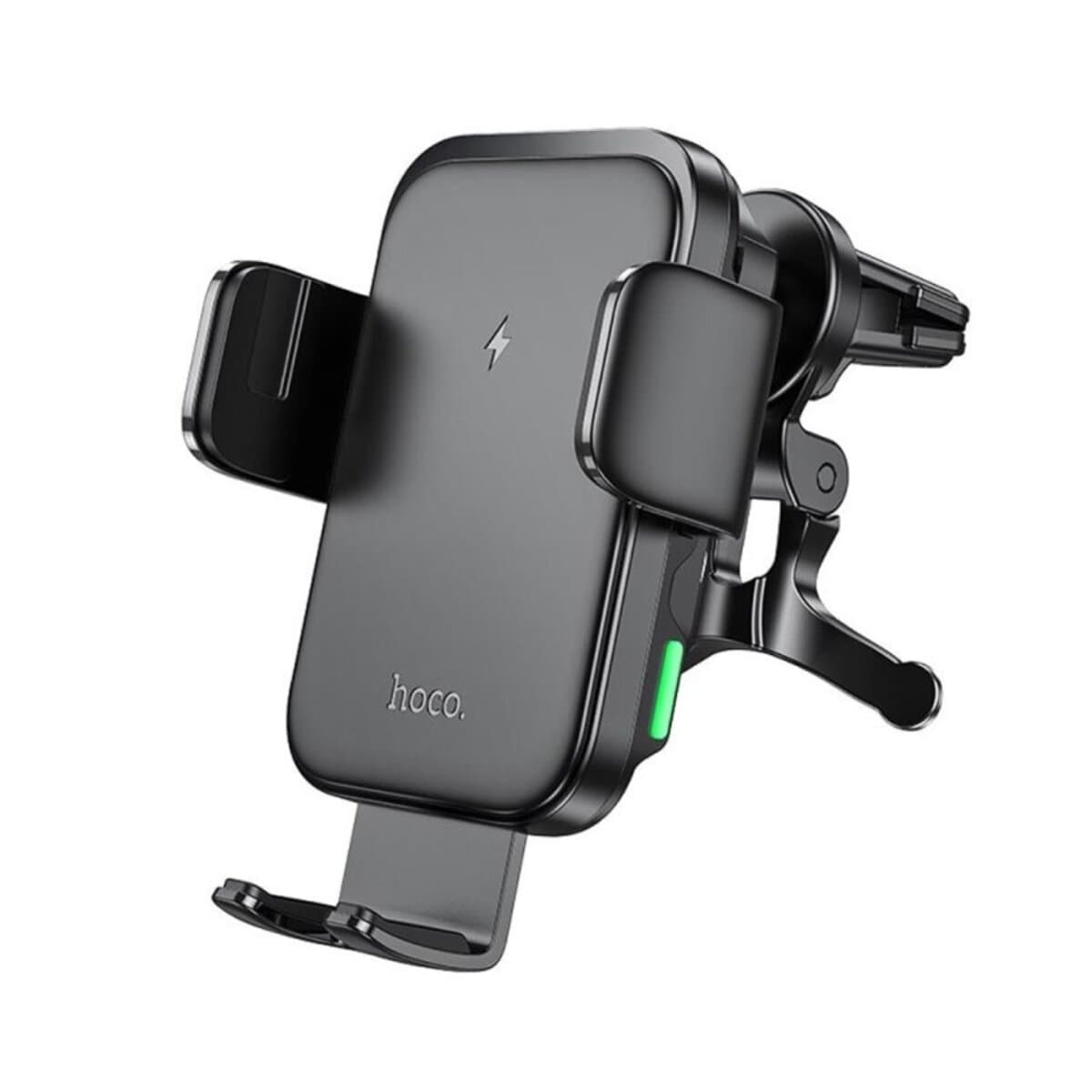 Держатель для телефона автодержатель с беспроводной зарядкой HOCO HW10 Jenny three-axis linkage wireless fast charging car holder air outlet Black