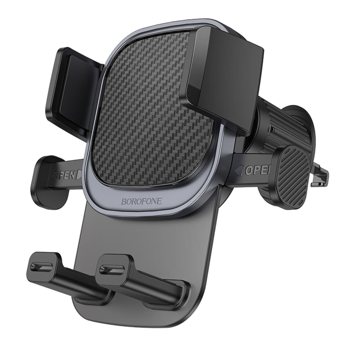 Тримач для телефона автотримач BOROFONE BH120 Delightful one-button car holder air outlet Black-Grey