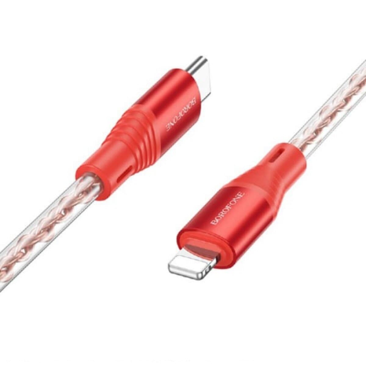 Кабель BOROFONE BX96 Ice crystal Type-C to Lightning PD silicone charging data cable Red (BX96CLR)