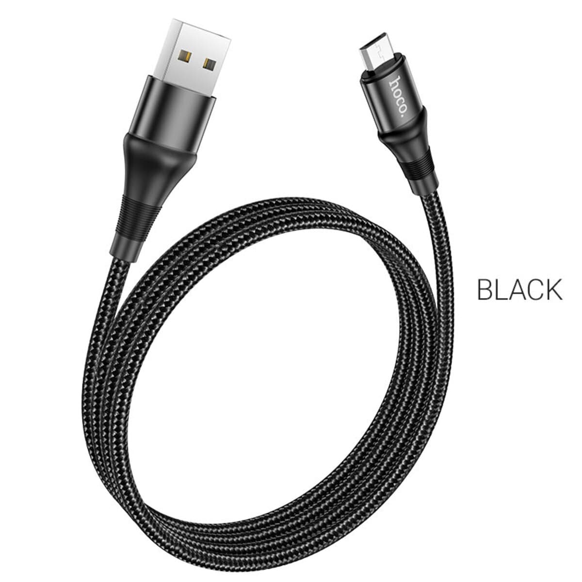 Кабель HOCO X50 USB to Micro-USB 2.4A 1m nylon aluminum connectors Black