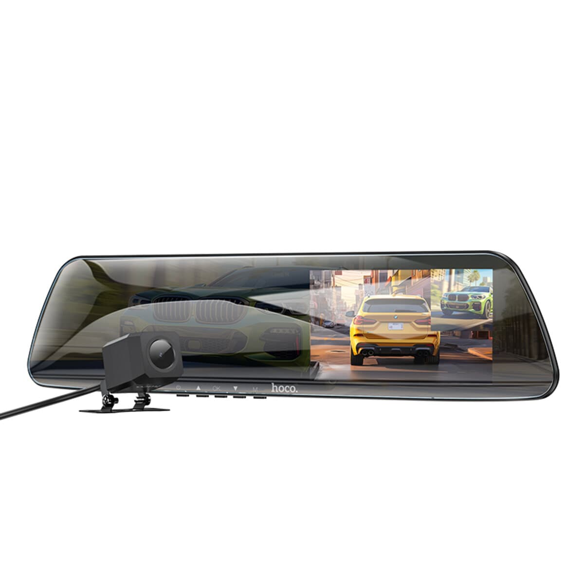 Видеорегистратор HOCO DV4 4.5-inch rearview mirror driving recorder dual-channel Black