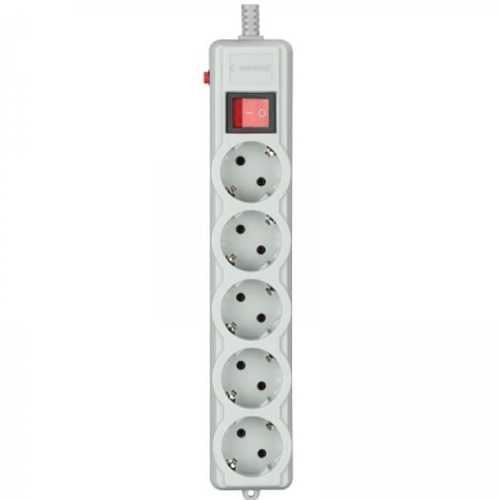 Мережевий фільтр подовжувач Power filtr Gembird 4.5м 5 розеток 220В 50 Гц 16A Grey (SPG5-G-15G-PRO)