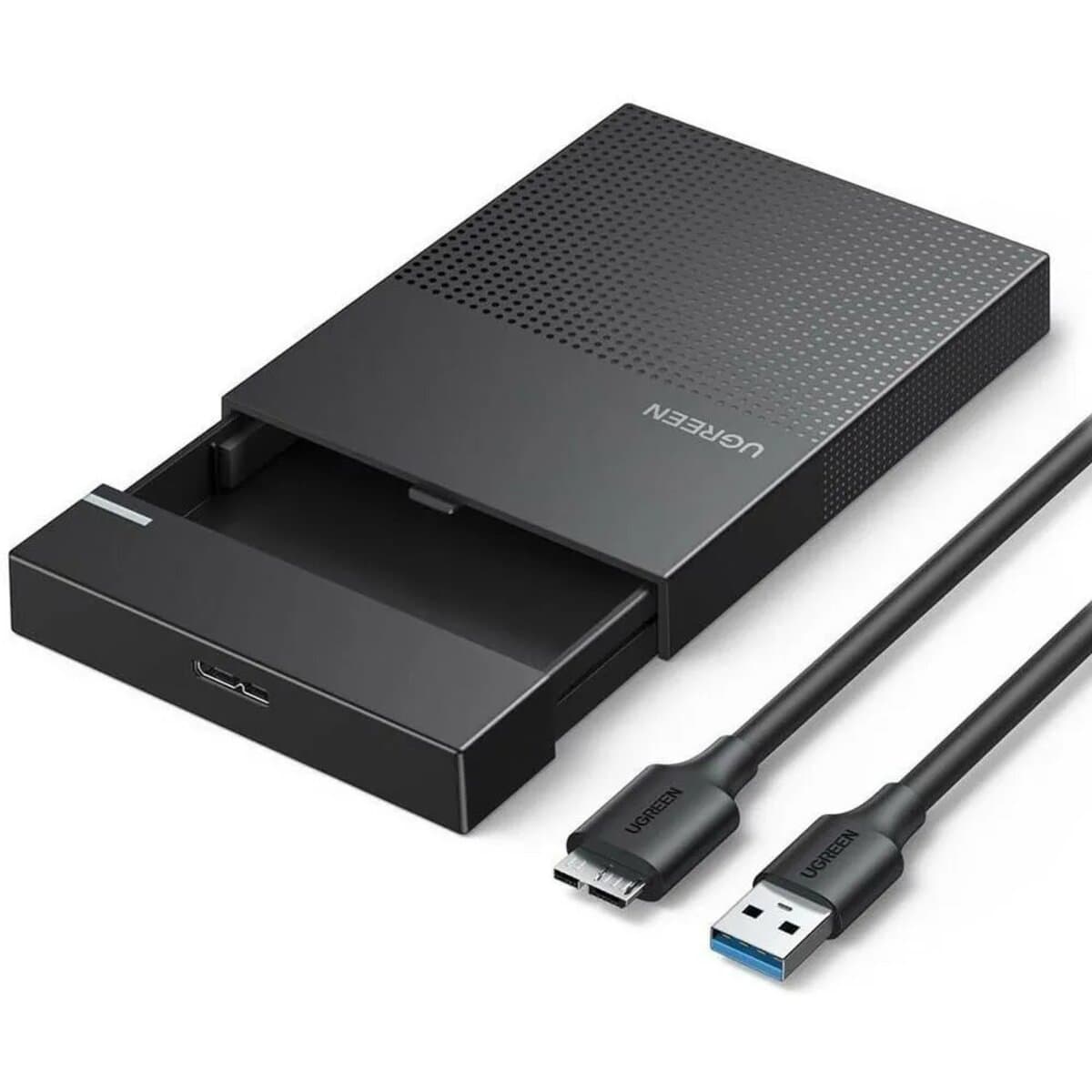 Внешний карман для SSD HDD UGREEN 2.5 Inch Hard Drive Enclosure with Micro-USB to USB Cable 5G Black (UGR-30725)