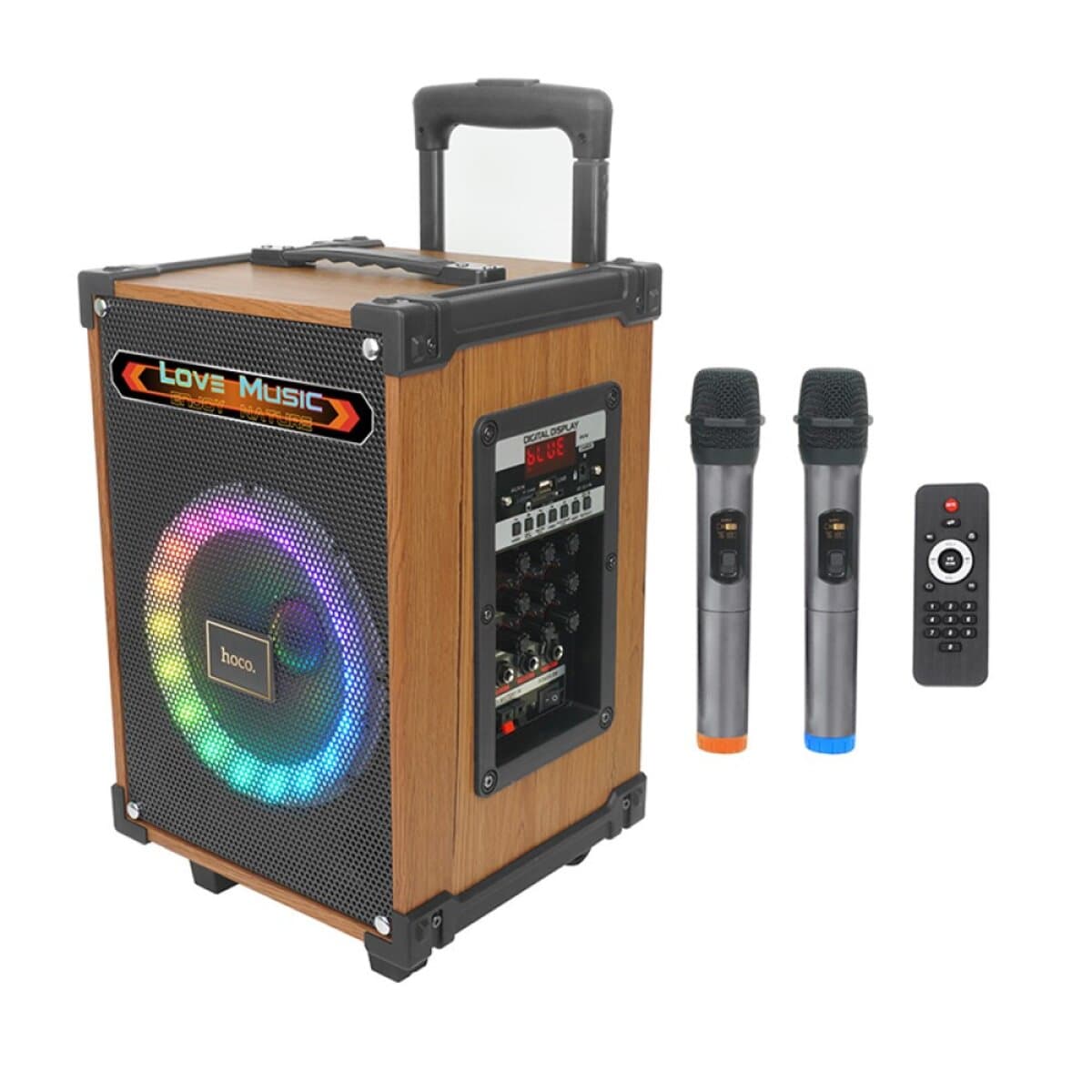 Бездротова портативна колонка HOCO HA2 Wave Wireless Dual-Mic outdoor BT5.0 Speaker 4500mAh Wooden Pattern
