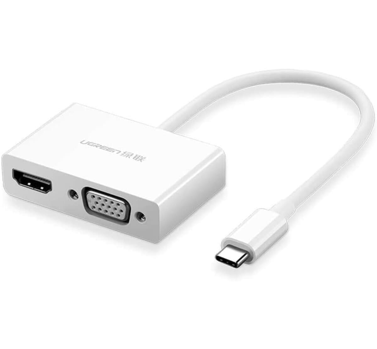 Перехідник адаптер UGREEN USB Type-C to HDMI + VGA Converter White (UGR-30843)