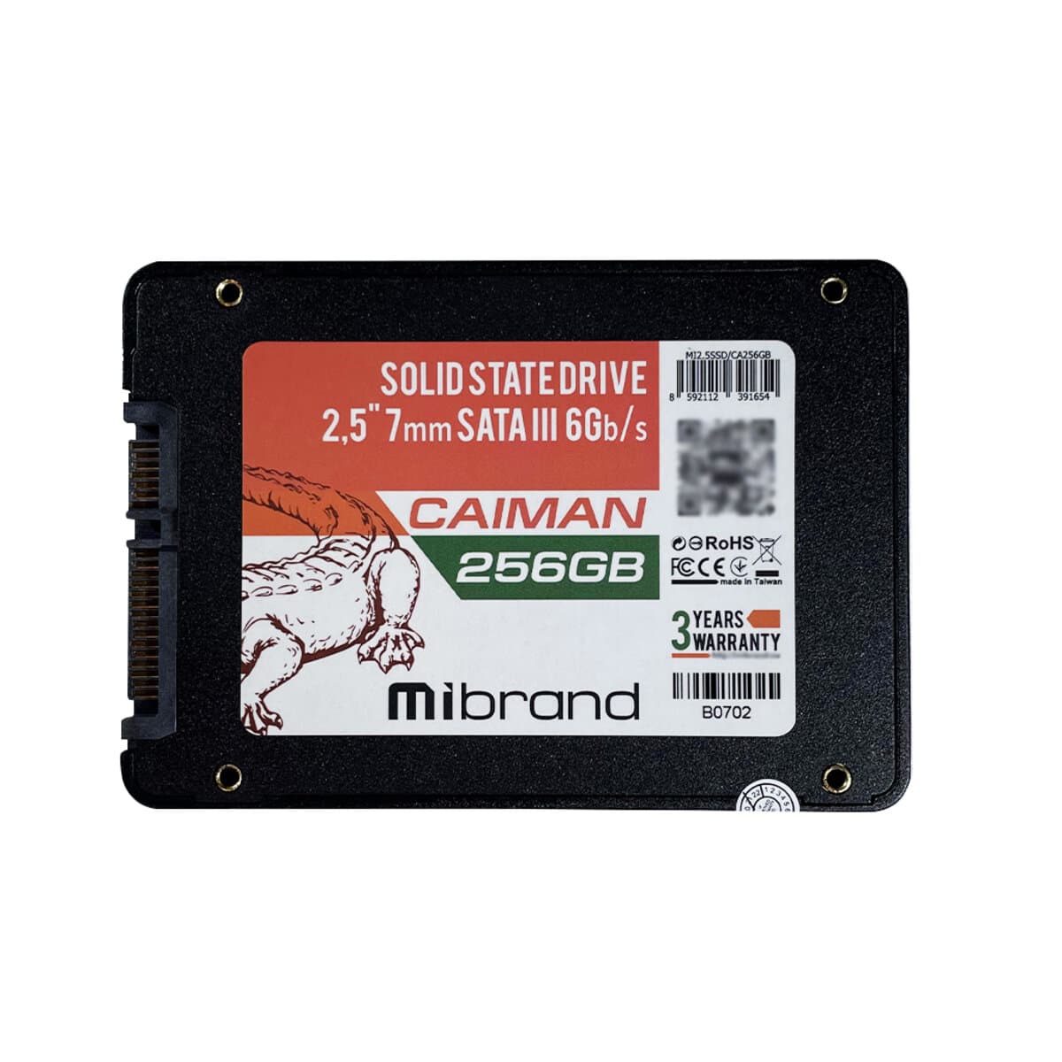 Твердотільний накопичувач SSD Mibrand Caiman 256GB 2.5" 7mm SATAIII Bulk (MI2.5SSD/CA256GB)