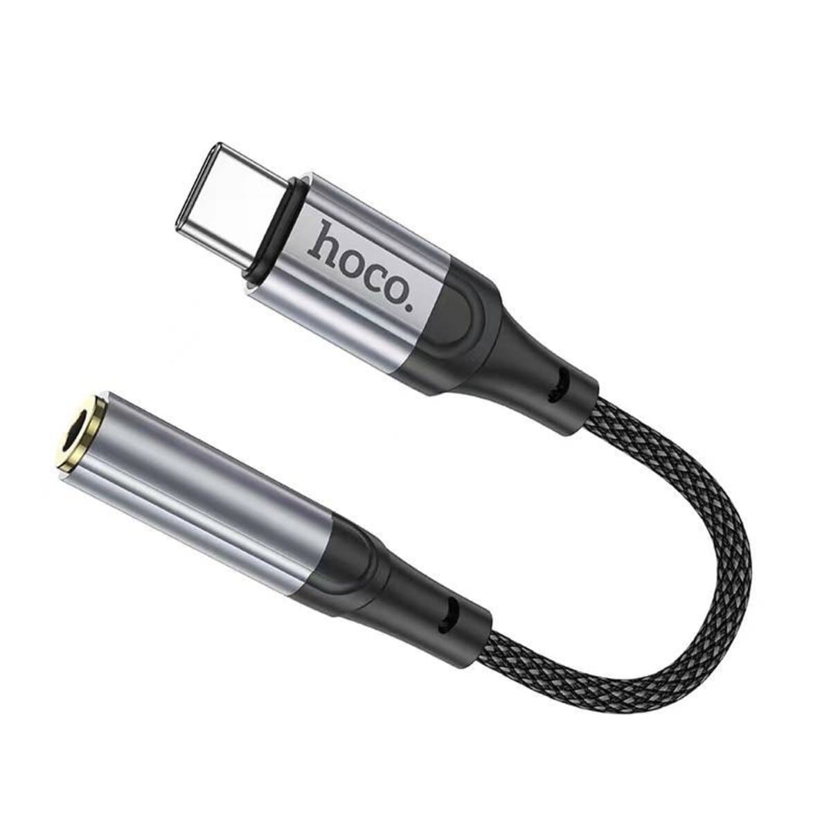Аудіокабель перехідник HOCO LS36 Fresh Digital Type-C to 3.5мм audio converter 12см Black