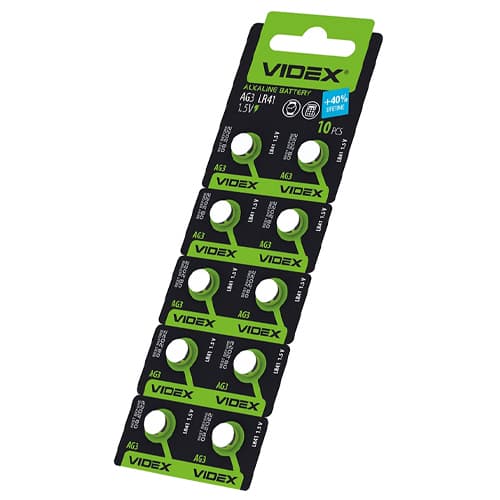Батарейка таблетка Videx AG3 LR41 192 алкалайн 1.55В 10шт (287253)
