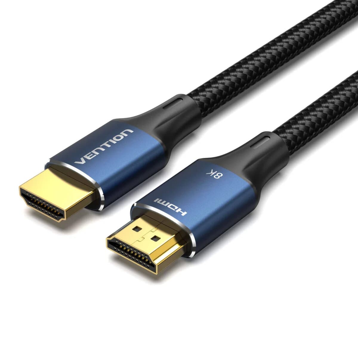 Кабель Vention Cotton Braided HDMI-A Male to Male HD Cable 8K 1.5m Aluminum Alloy Type Black-Blue (ALGLG)