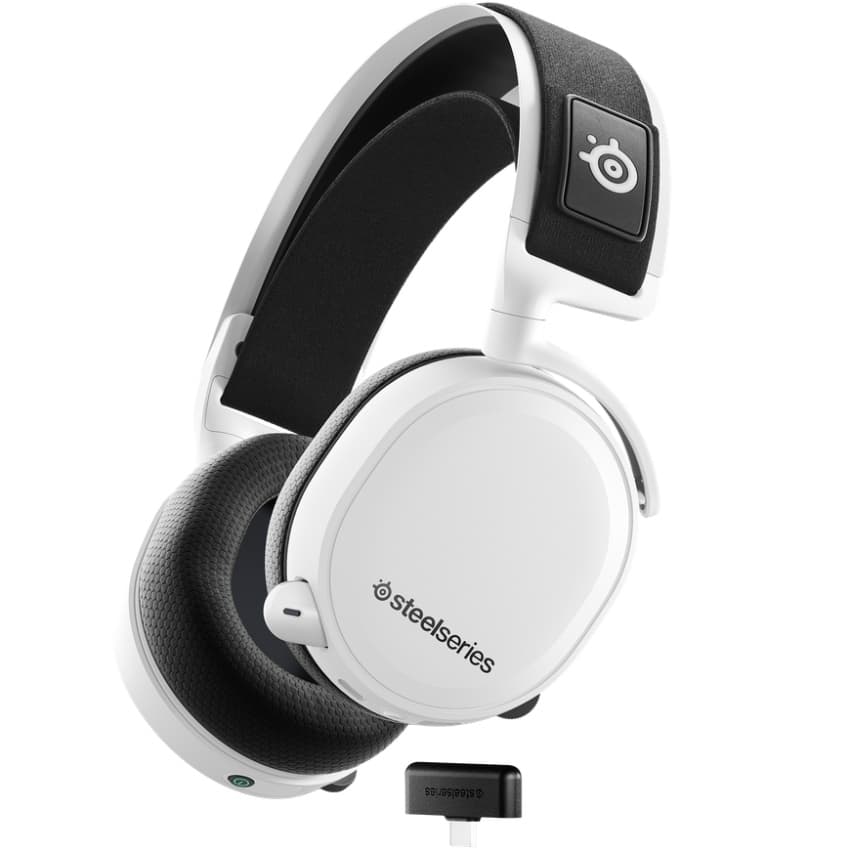 Бездротові ігрові навушники з мікрофоном SteelSeries Arctis 7+ Wireless White (61461)