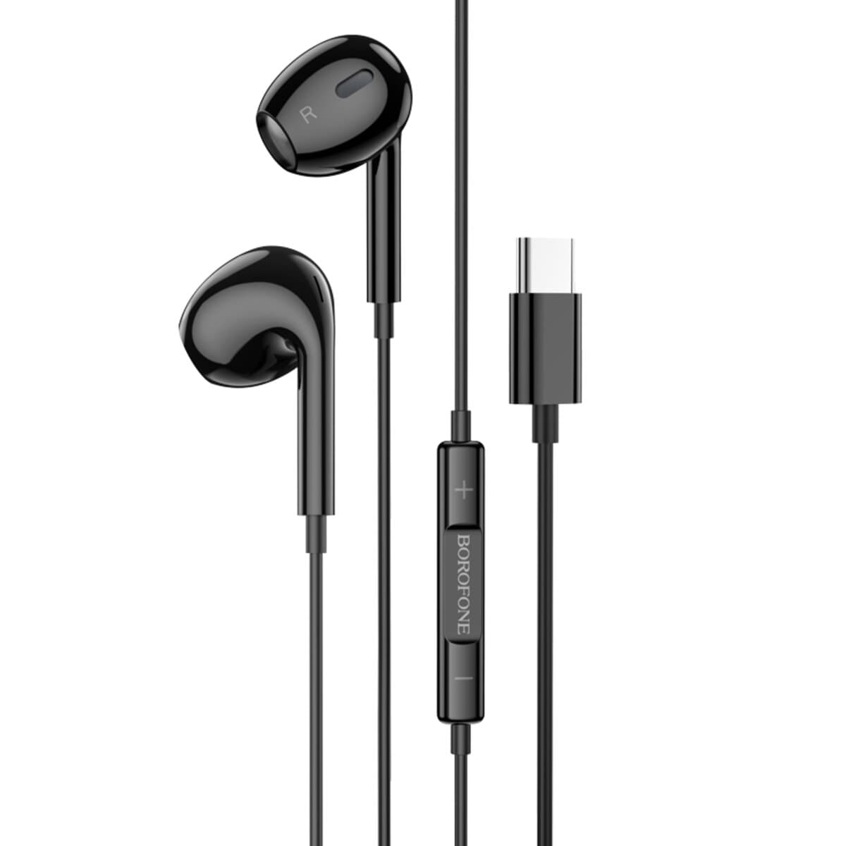 Проводные наушники BOROFONE BM80 Max Gorgeous Type-C wire-controlled digital earphones with microphone 1.2m Black (BM80CB)