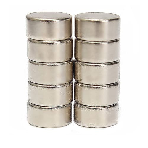 Комплект сильних круглих сильних неодимових магнітів 5x3мм N35 10шт Silver (312897)