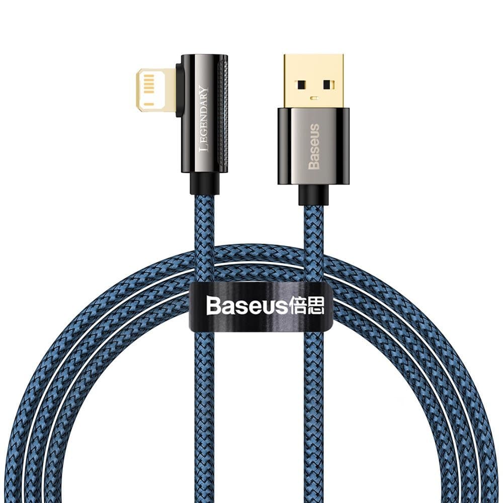 Кабель Baseus CACS000003 USB AM - Lightning M 1м 2.4A 90° Legend Series Elbow Blue