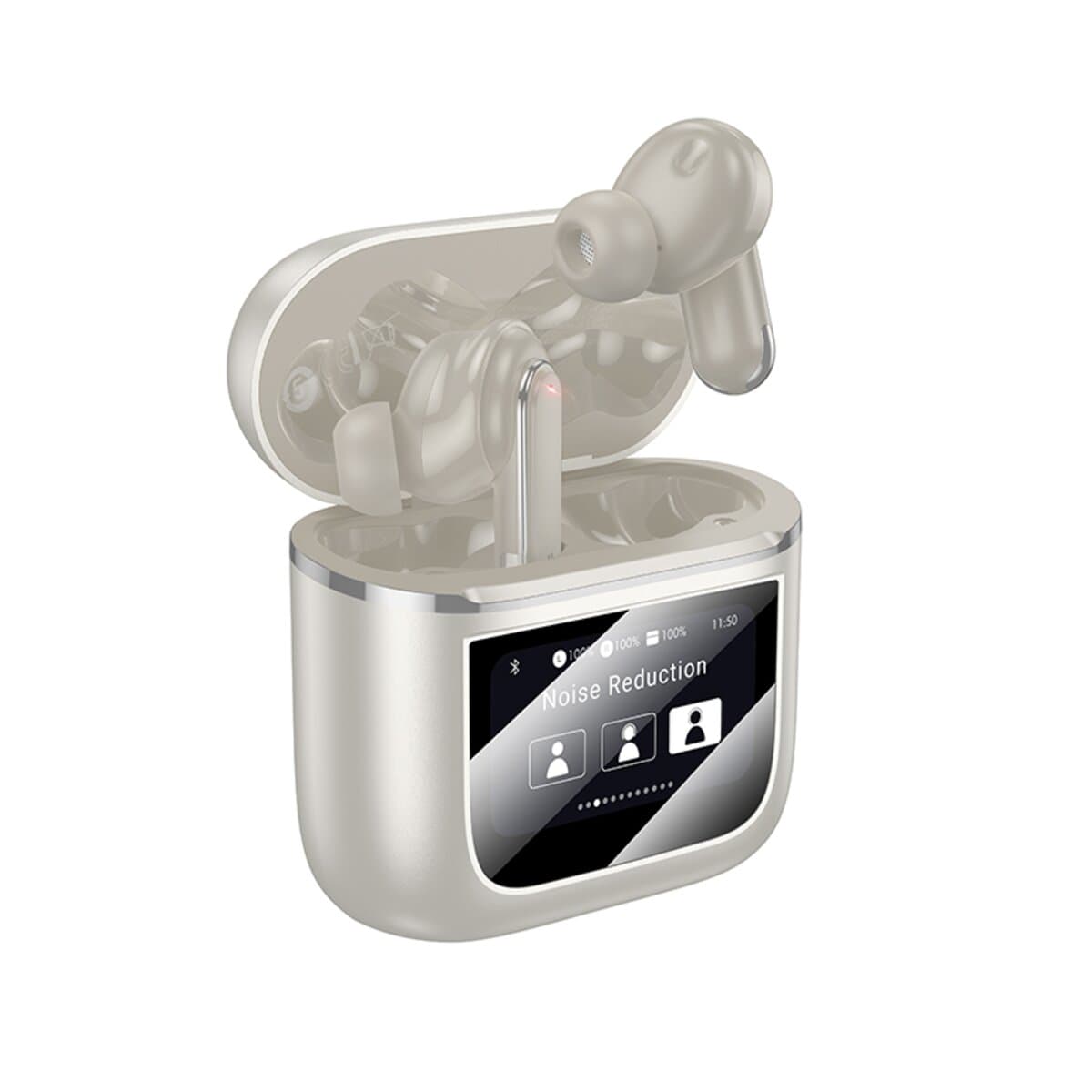 Бездротові навушники BOROFONE BW67 Gorgeous true wireless ANC+ENC noise reduction touch screen BT5.4 headset 650mAh Champagne Gold