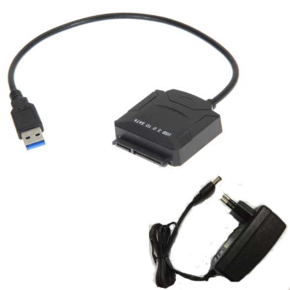 Перехідник S0746 USB 3.0 - SATA III F 2.5" 3.5" 7+15pin з БЖ Black