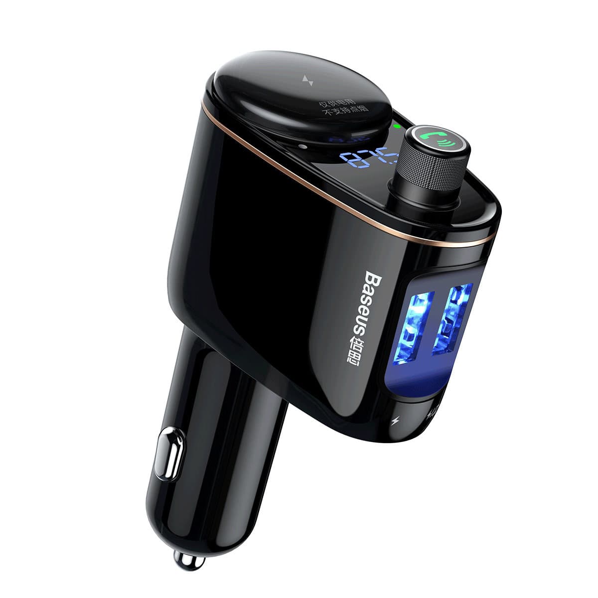 Автомобільний FM-трансмітер ресивер Baseus Locomotive Wireless MP3 Vehicle Charger 3.4A QC3.1 Black (CCALL-RH01)