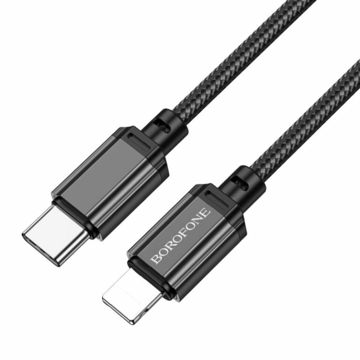 Кабель BOROFONE BX87 Sharp Type-C to Lightning PD Charging Data Cable 3A 20W 1m Black (BX87LPB)