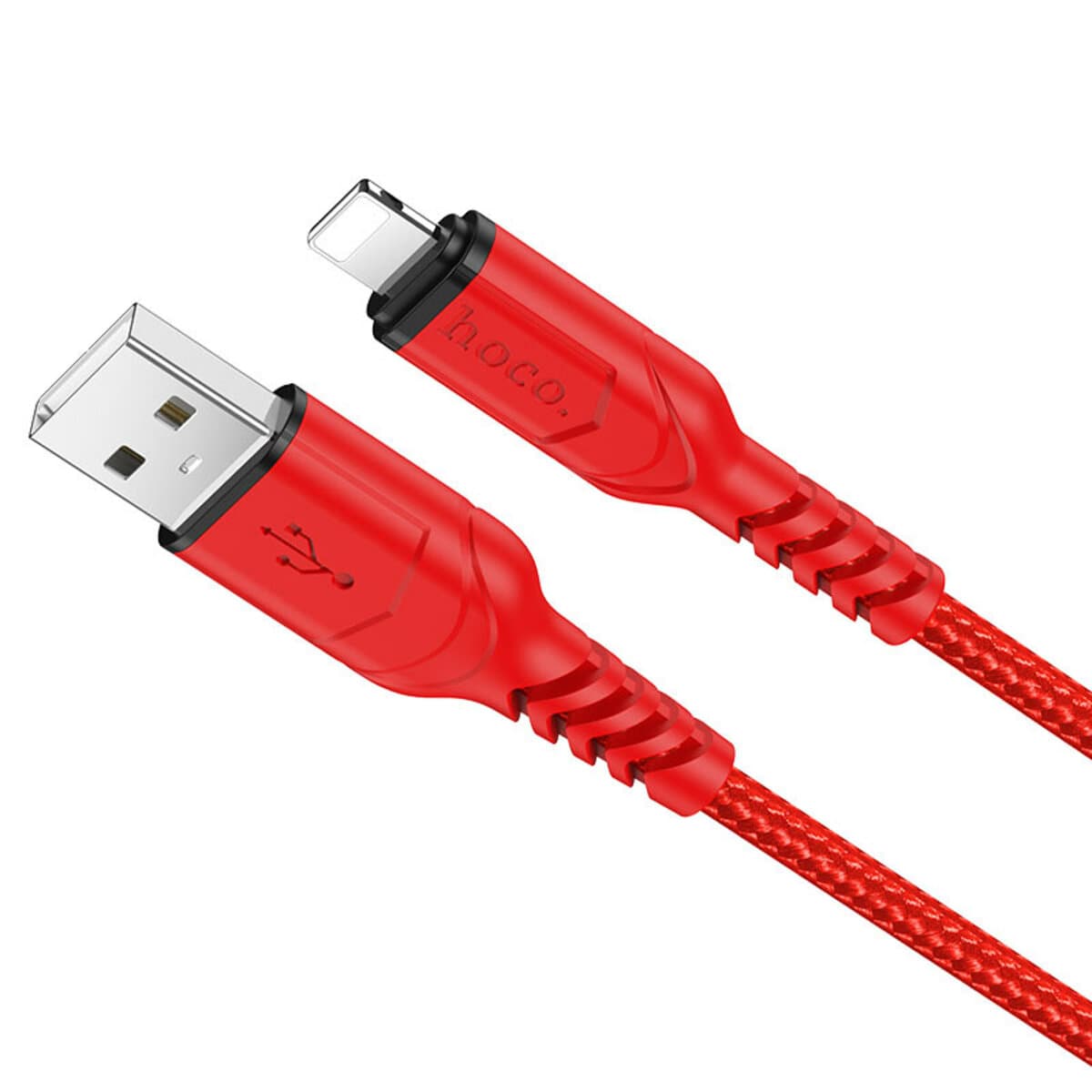Кабель HOCO X59 USB to Lightning 2.4A 1m nylon TPE connectors Red