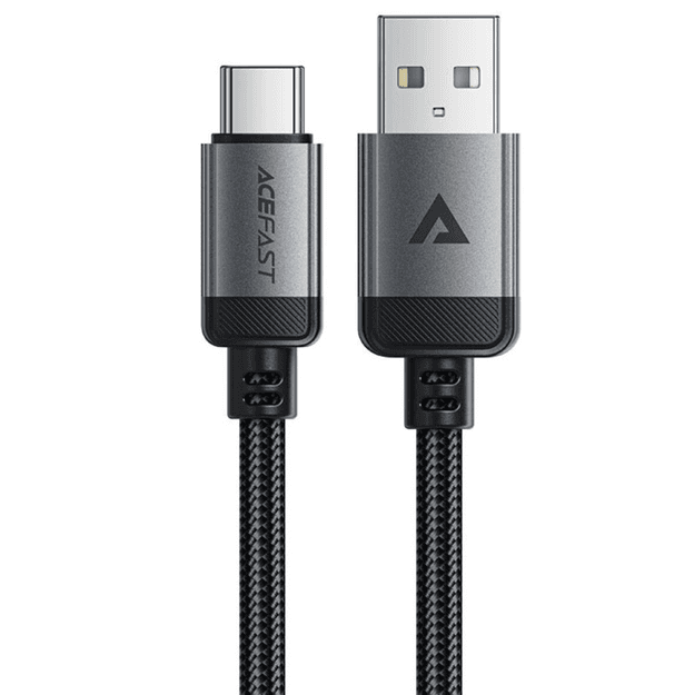 Кабель ACEFAST C20-04 USB to Type-C aluminum alloy charging data cable 1.2 м 3A Black