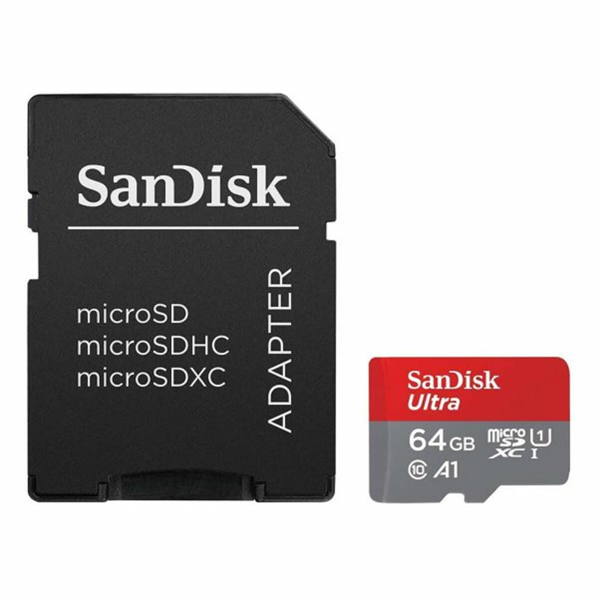 Карта пам'яті SanDisk Ultra microSDXC UHS-1 64Gb class 10 A1 140Mb/s Adapter SD (SDSQUAB-064G-GN6MA)